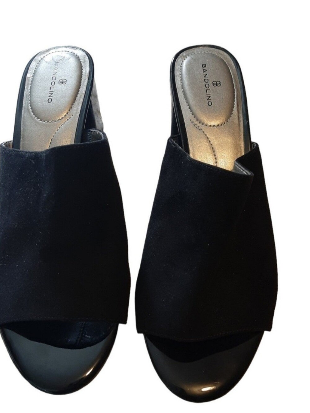Bandolino Black Suede Mules Women’s Size 10 Like New Slip On